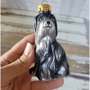 Ut glass sheepdog puppy ornament Xmas holiday tree